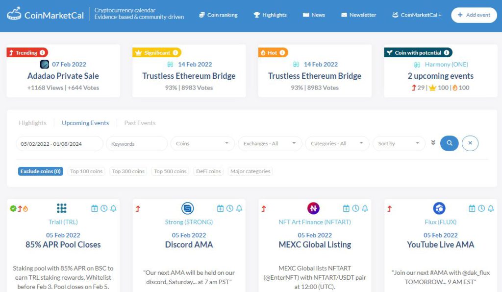 کوین مارکت کال (CoinMarketCal)